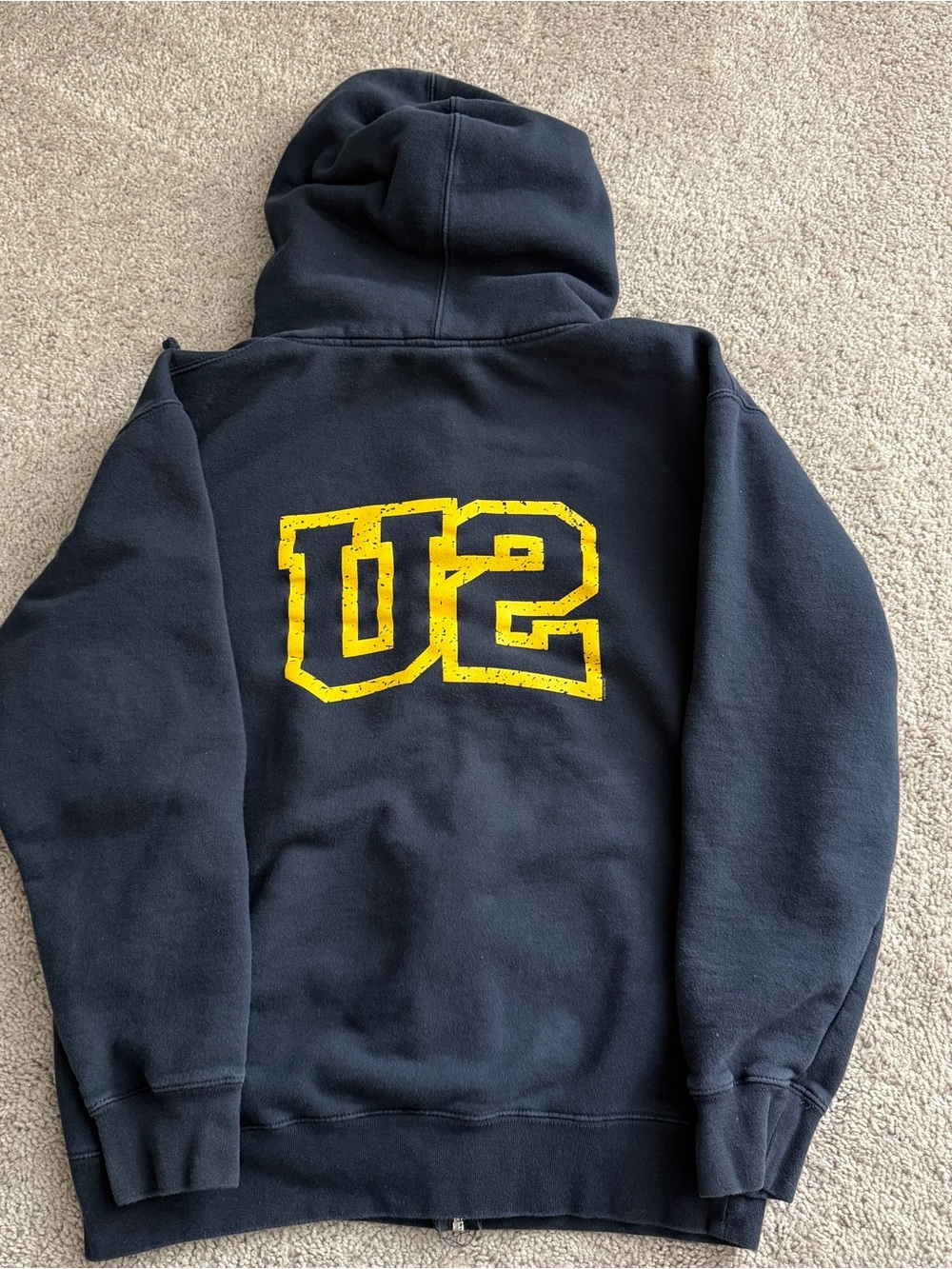 U2 360 Tour North America 2011 Zip Up Hoodie Navy Blue Medium 22x26